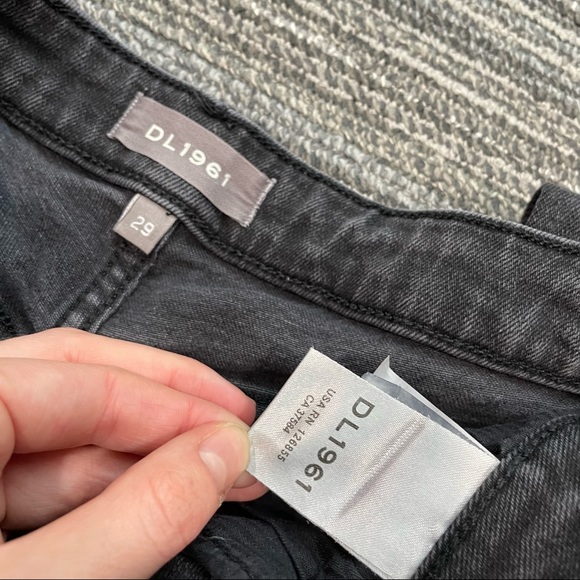 DL1961 Chrissy Ultra High Rise Skinny Black Denim Jeans Stud Embellished Sz 29 - Picture 8 of 11